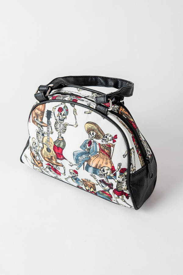 Black Roses Handbag, Small, Skeletons