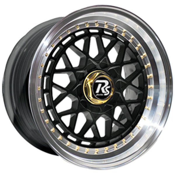 17" RS Flawless Ascari 9/100 8.5J ET25 CB73.1 Gloss Black Lip Polish Wheels