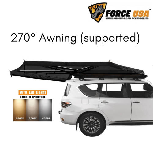 Force USA 270 Degree Awning Tent + 3 Piece LED Light