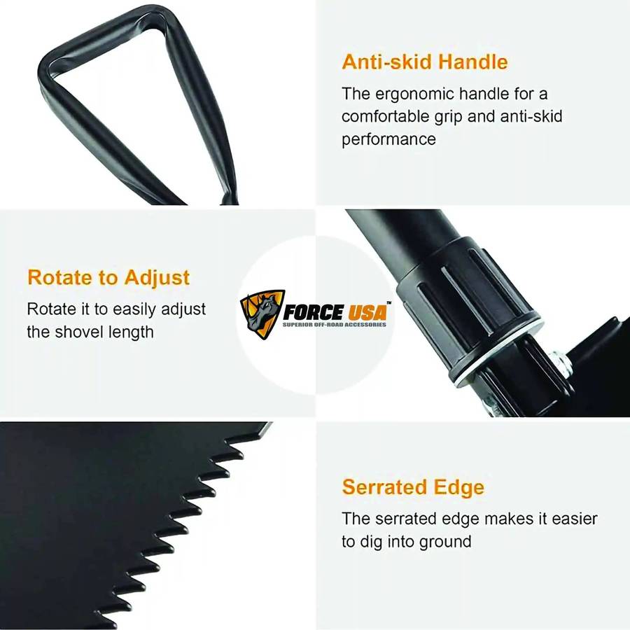 Force USA Foldable Shovel 58cm