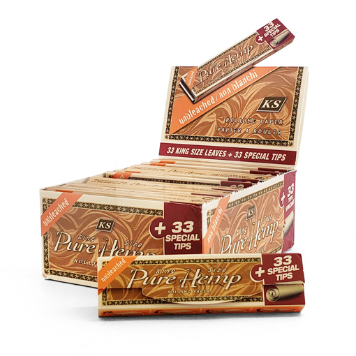 PURE HEMP UNBLEACHED KING SIZE WITH TIPS