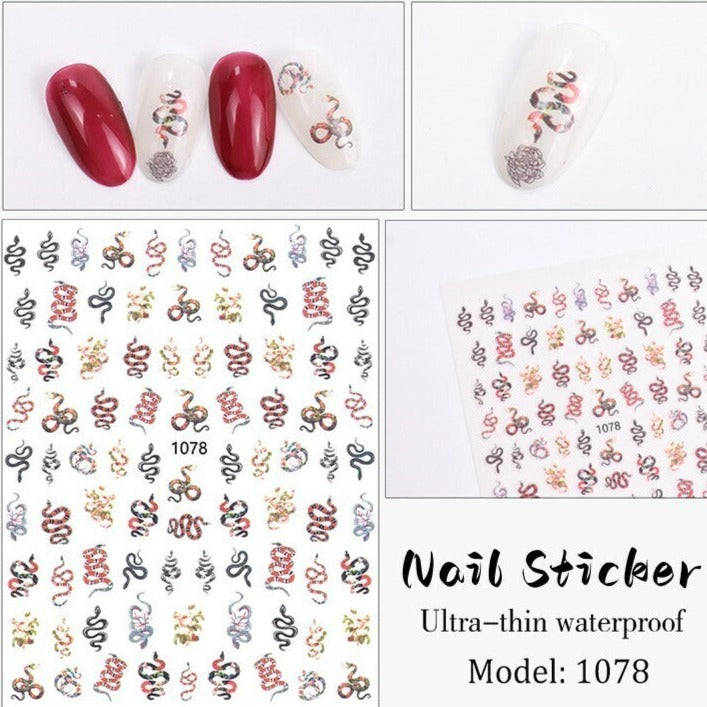 Nail Sticker - 1078 - Snakes