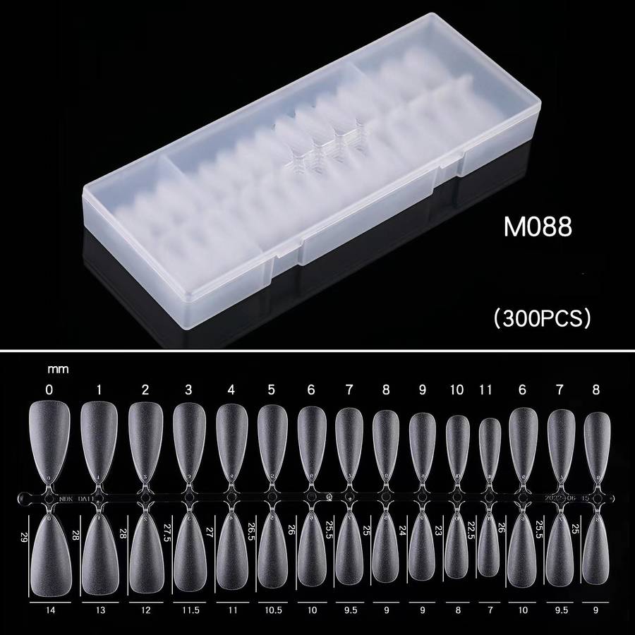 Stiletto - Medium - Full Cover - Soft Gel - Clear Matt - Nail Tips - 300pcs - M088