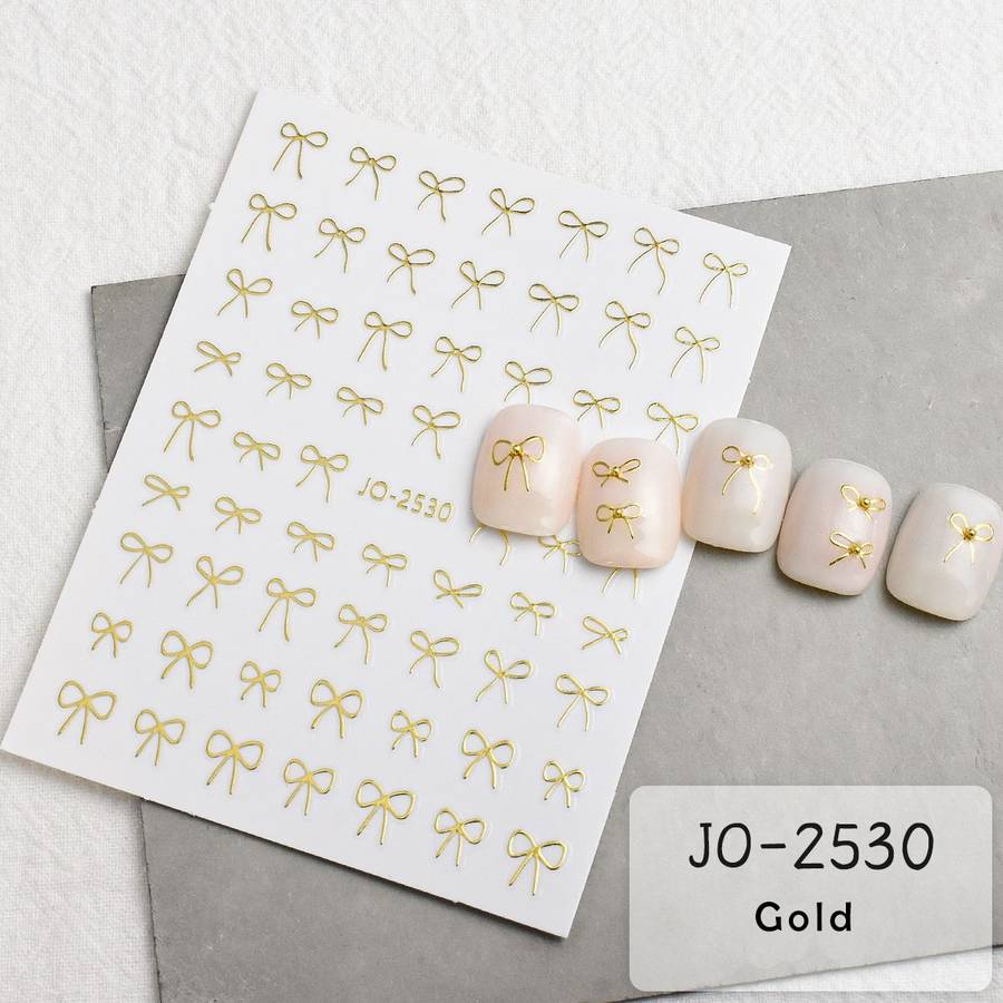 Nail Sticker - JO2530 - Bow Gold
