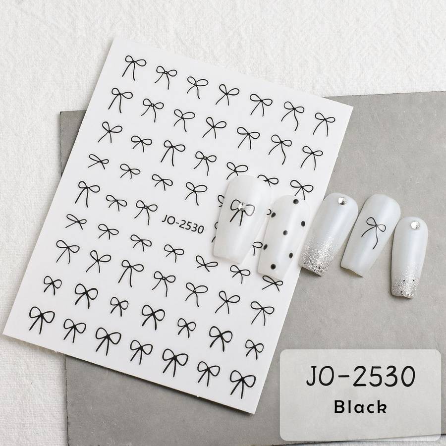 Nail Sticker - JO2530 - Bow Black