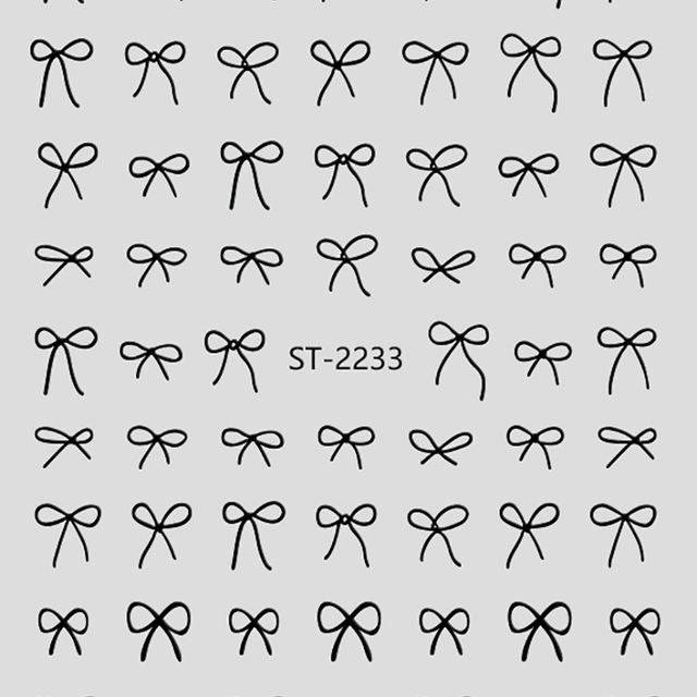 Nail Sticker 3D - 2233 - Bow - Black