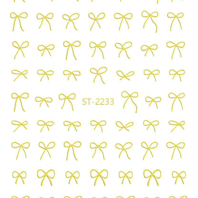 Nail Sticker 3D - 2233 - Bow - Gold
