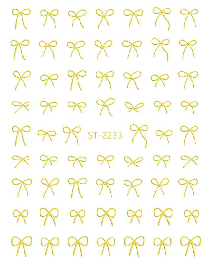 Nail Sticker 3D - 2233 - Bow - Gold
