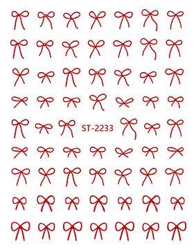 Nail Sticker 3D - 2233 - Bow - Red