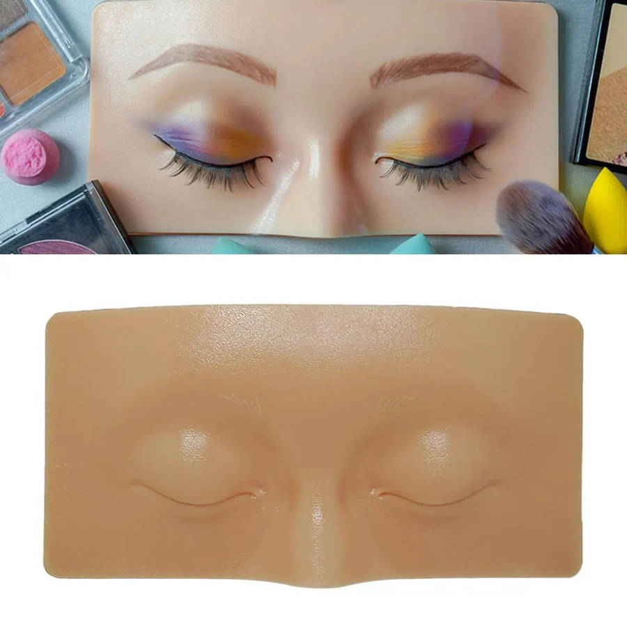 Silicone Makeup Face - Practice Skin Board for Eye Makeup Practice - Close Eyes