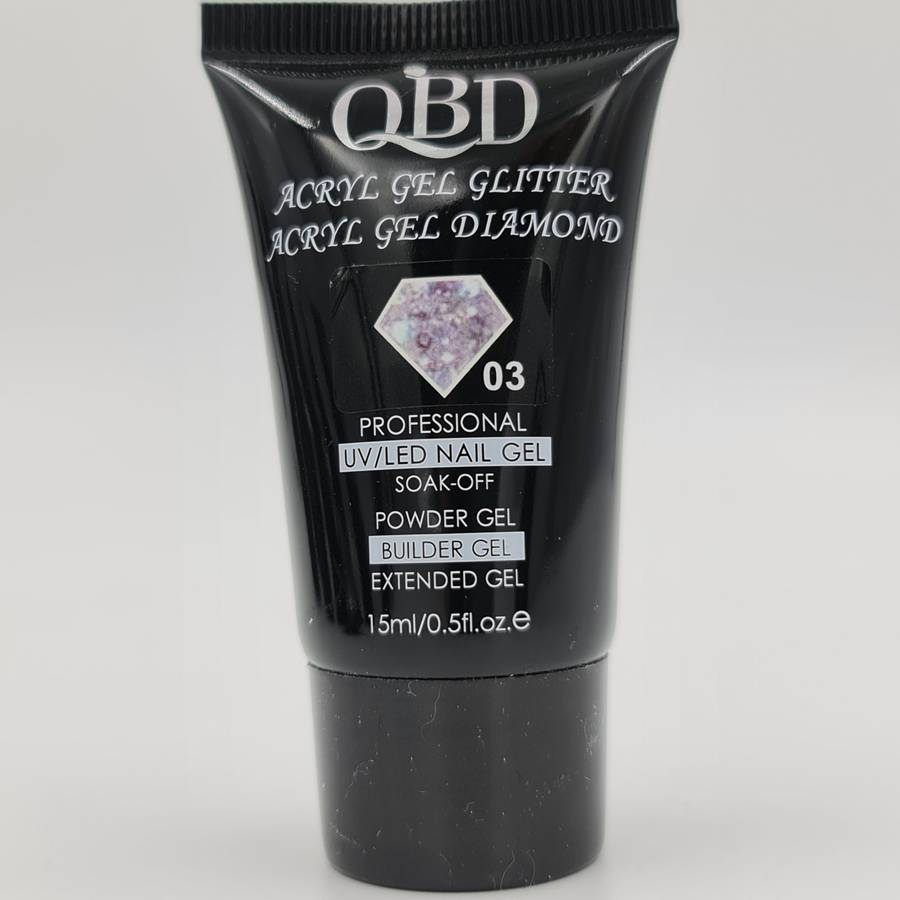 QBD Poly Gel / Powder UV Gel - Diamond/Glitter -  15ml - #3 / 15ml
