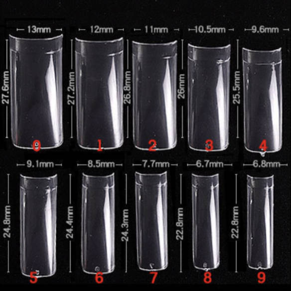 Full / Squoval - French - Nail Tips - 500pcs - Box - White