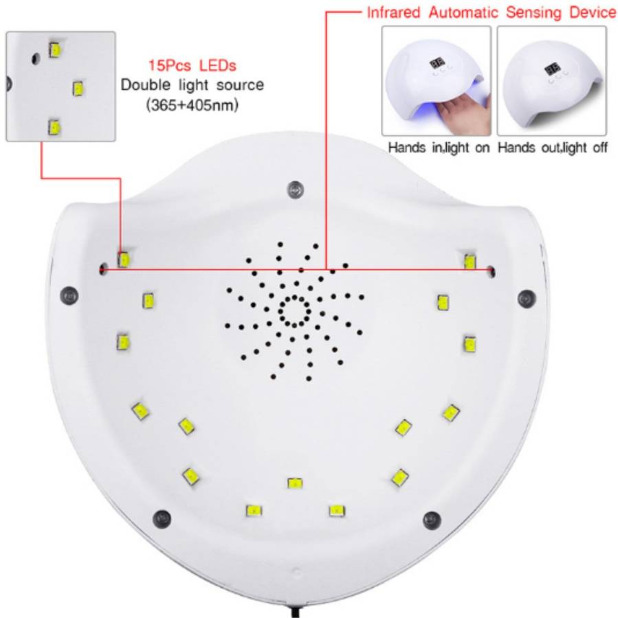 UV LED Light Nail Lamp - USB plug - 36W