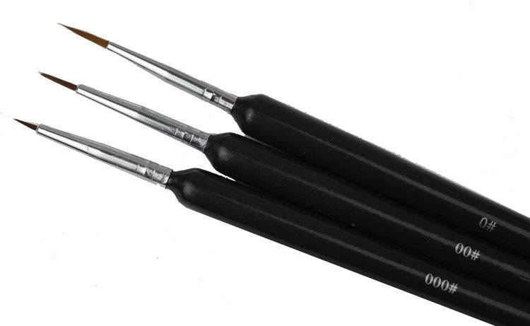 Drawing / Striping Brush - Black - 3pcs