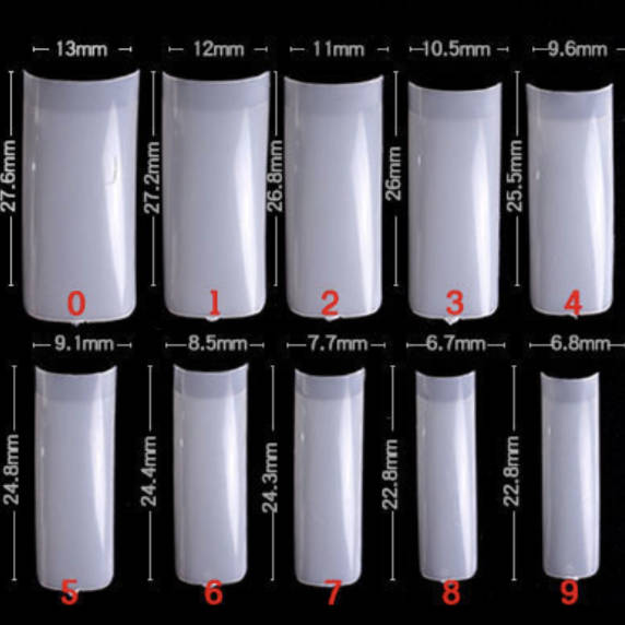 Full / Squoval - French - Nail Tips - 500pcs - Box - White