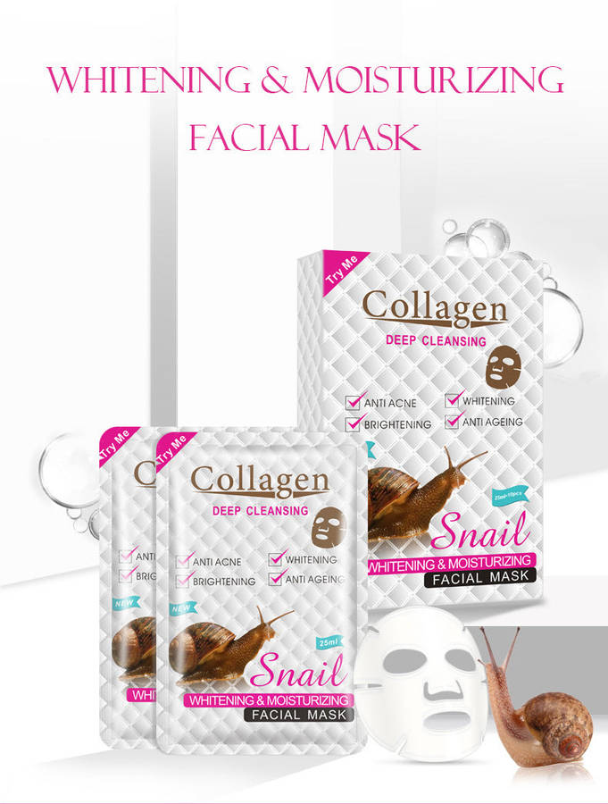 Collagen - Deep Cleansing - Snail Collagen Facial Mask - 24ml x 10