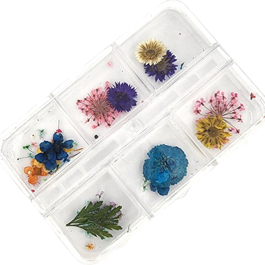 Dry Flowers Nail Dcor - Random Mix - 6 Grit Box