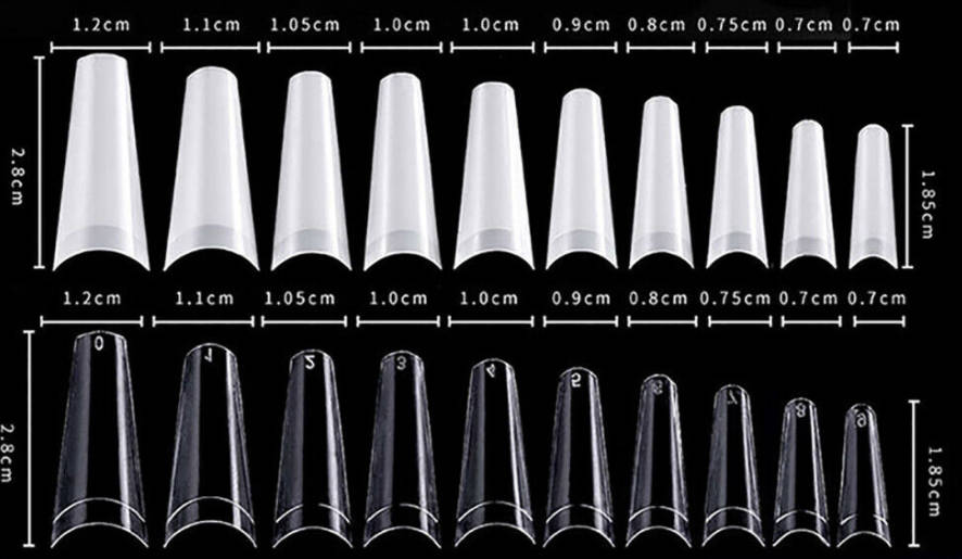 Coffin - Half Cover Nail Tips - 100pcs - Box - White