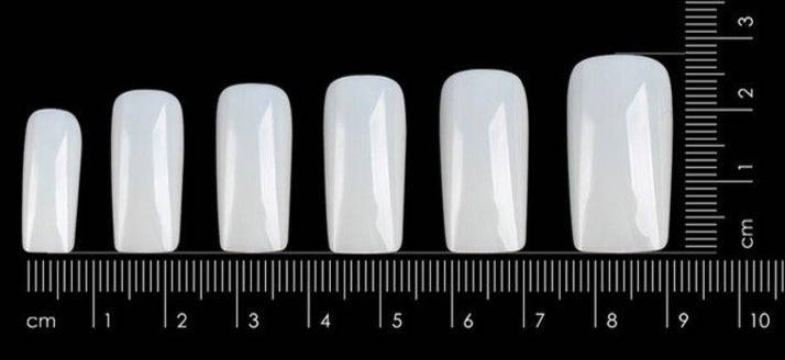 Full / Squoval - Full Cover Nail Tips - 100pcs - Box - Natural