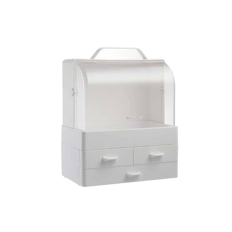 Portable Make Up Cosmetic Storage Box with Drawers and Lids