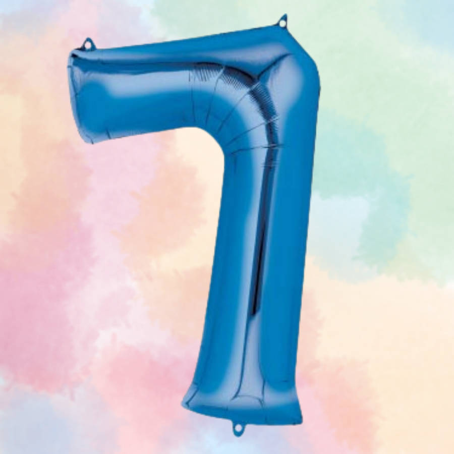 FOIL BALLOON  LARGE BLUE SEVEN 7