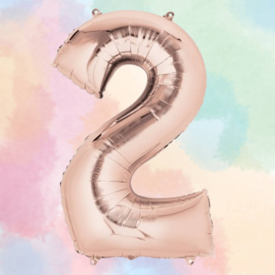 FOIL BALLOON  LARGE ROSE GOLD TWO 2