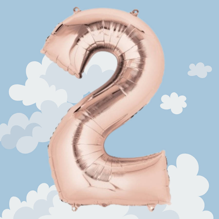 FOIL BALLOON  LARGE ROSE GOLD TWO 2