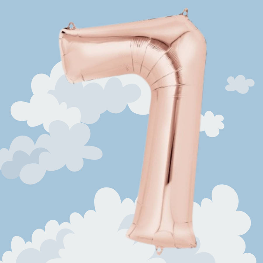 FOIL BALLOON  LARGE ROSE GOLD SEVEN 7