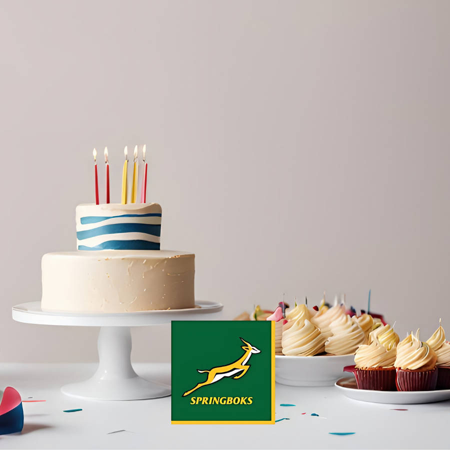 Springbok themed Napkins/Serviettes  33cm Pack of 16