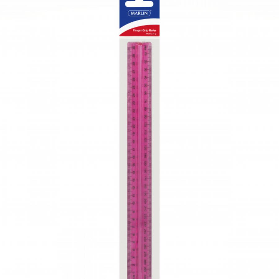 Marlin Finger Grip Ruler Assorted Colours
