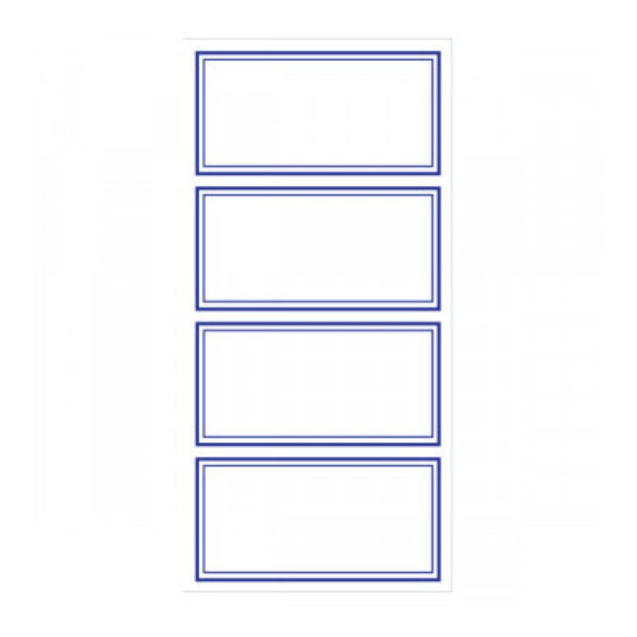 Blue Border Labels.