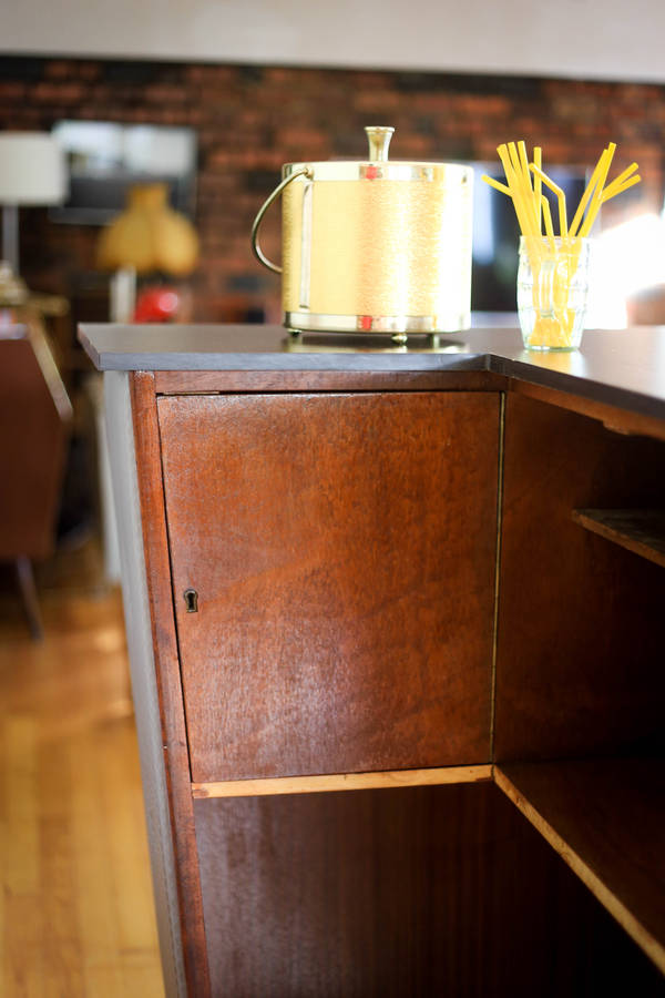 Mid Century Bar Counter and Three Chairs - Chair
