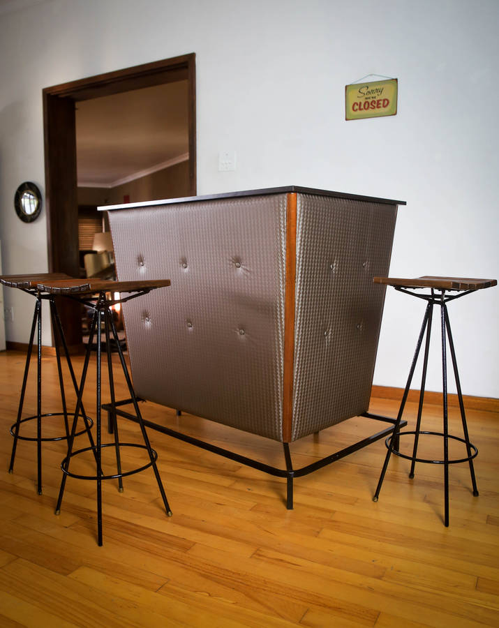 Mid Century Bar Counter and Three Chairs - Chair