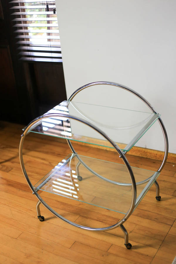 Art Deco Chrome and Glass Bar Cart