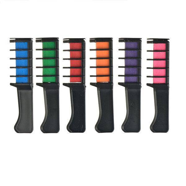 6PCS Mini Hair Chalk Color Comb -HC-6