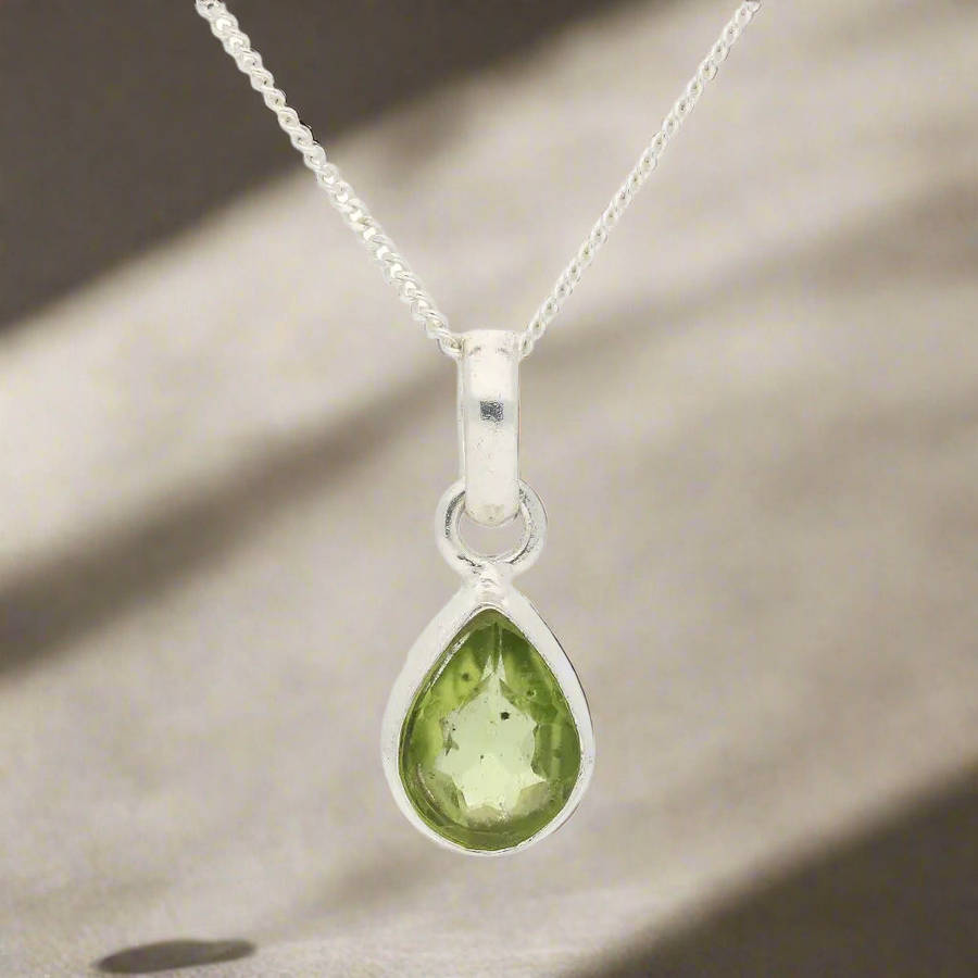 Celestial Drops Peridot Necklace - Stone of Renewal and Growth