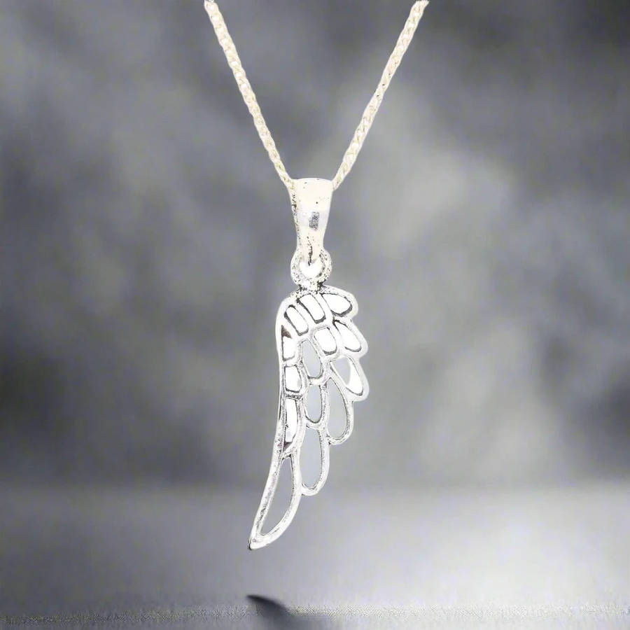 Wings of Protection Silver Necklace