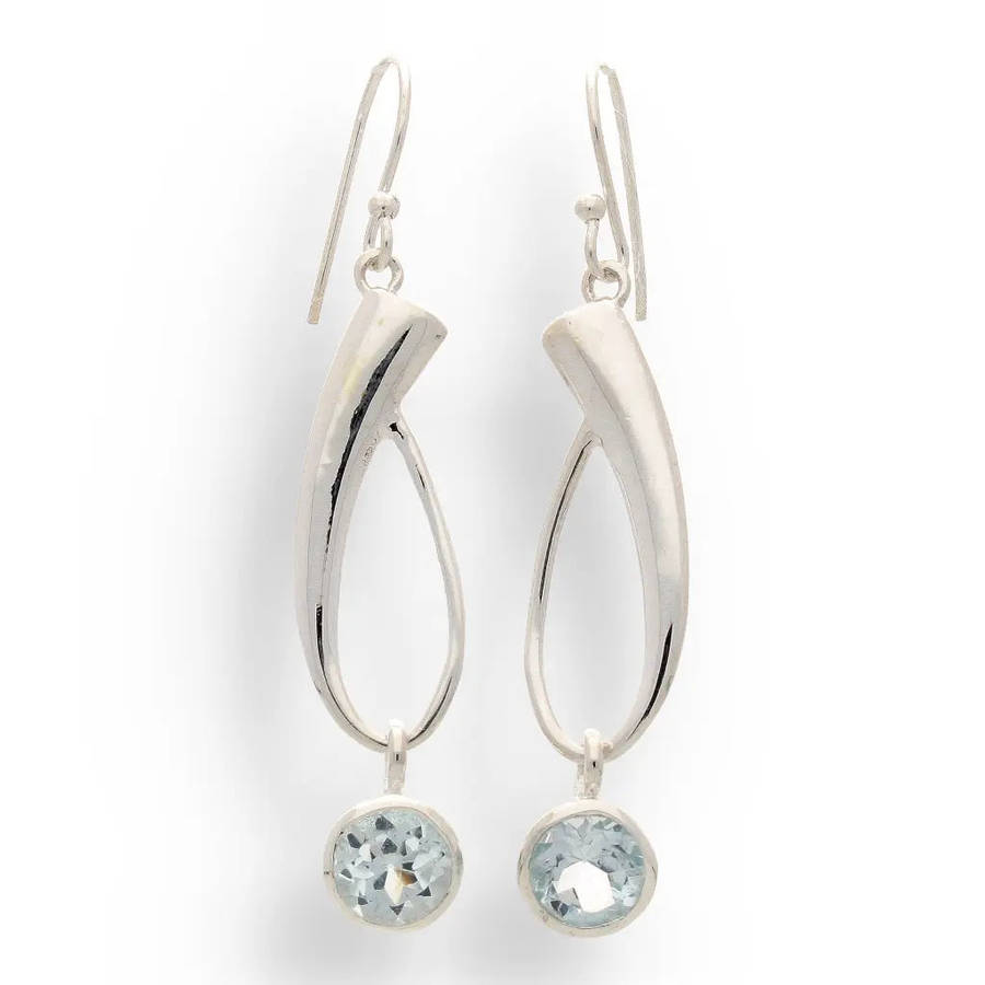 Celestial Blue Topaz Drop Earrings