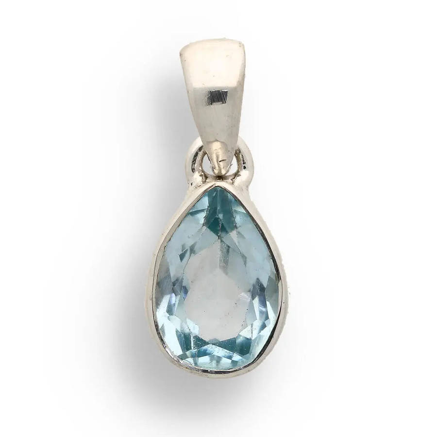 Graceful Blue Topaz Teardrop in Sterling Silver