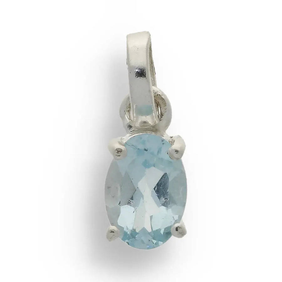 Blue Topaz "Ocean Dreams" Sterling Silver Pendant - Dive into Serenity