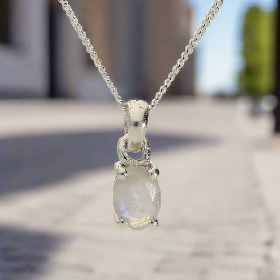 Moonstone "Lunar Glow" Sterling Silver Pendant - Celestial Dreams Captured