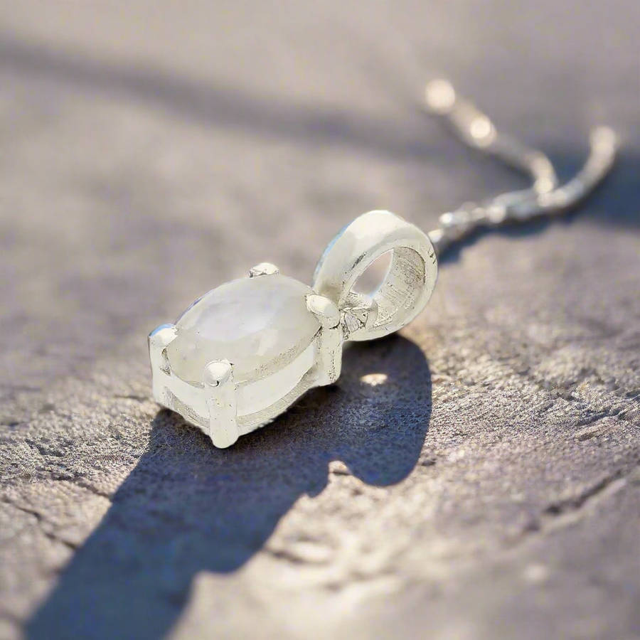 Moonstone "Lunar Glow" Sterling Silver Pendant - Celestial Dreams Captured