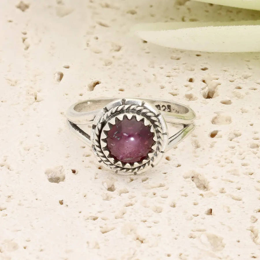 Sterling Silver Natural Star Ruby Ring