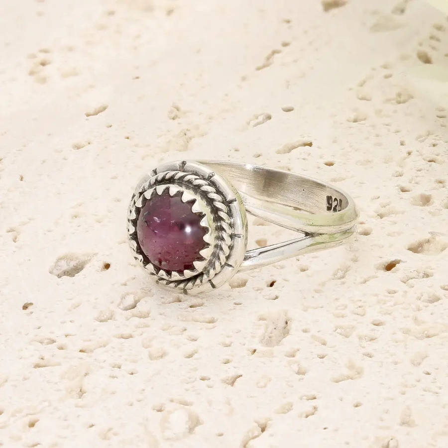 Sterling Silver Natural Star Ruby Ring