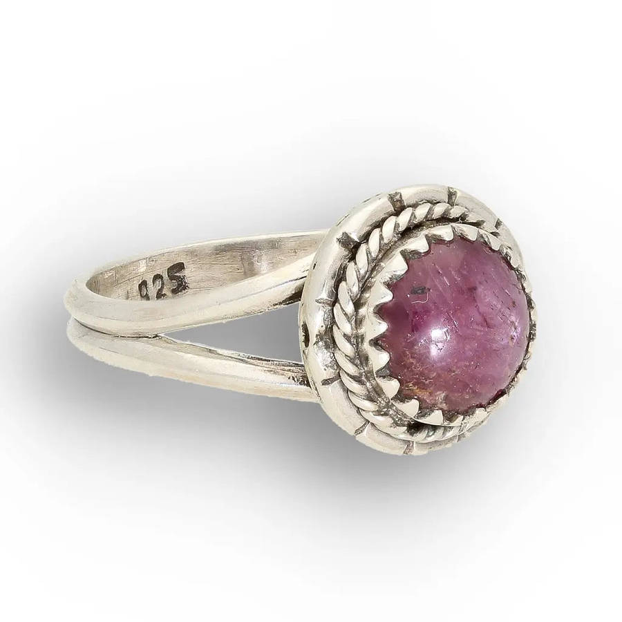 Sterling Silver Natural Star Ruby Ring