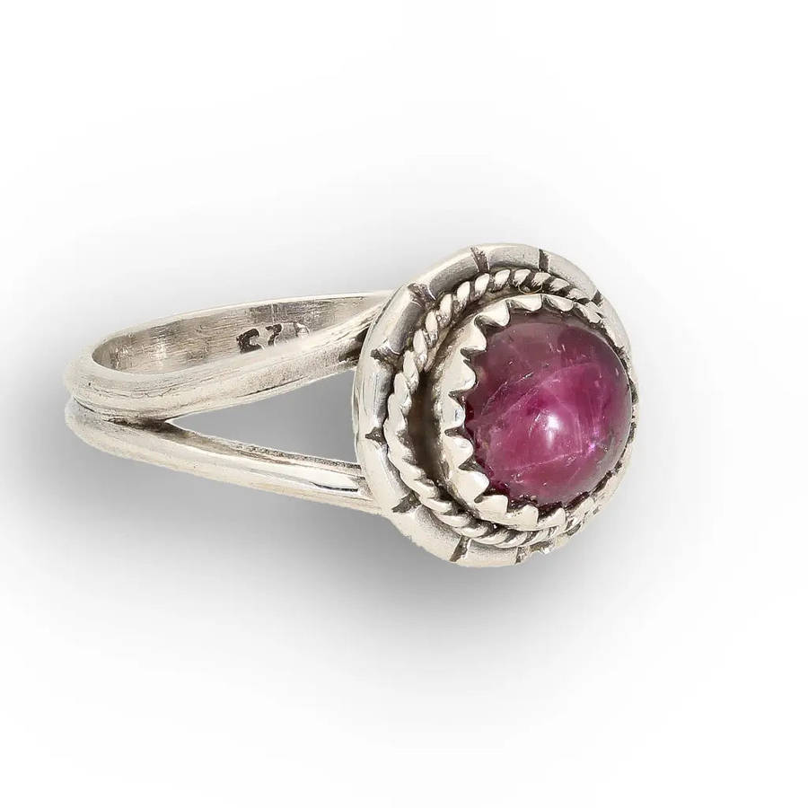 Sterling Silver Natural Star Ruby Ring