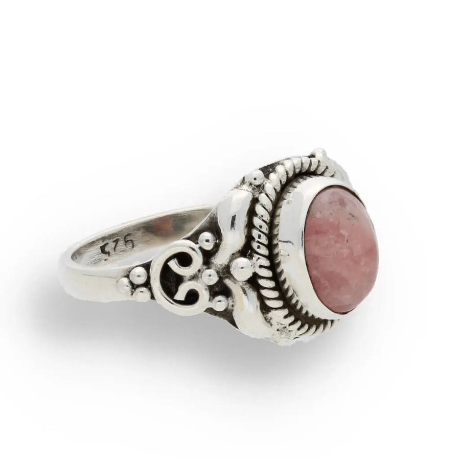 Rhodochrosite Sterling Silver Ring  A Symbol of Love & Healing