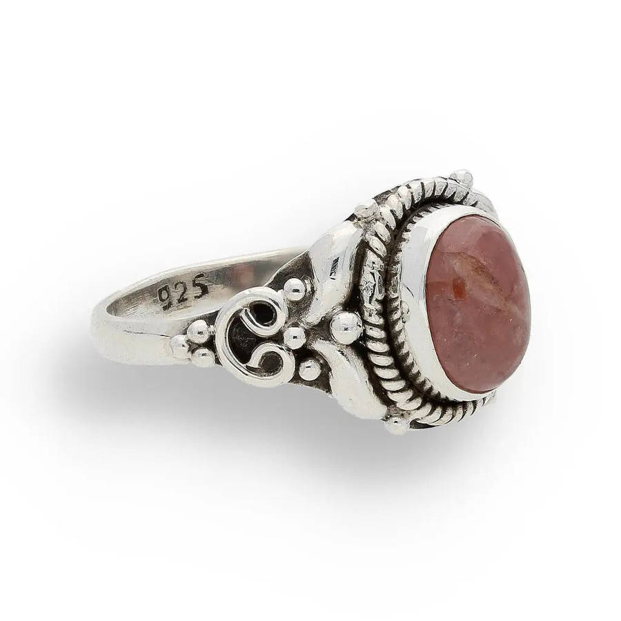 Rhodochrosite Sterling Silver Ring  A Symbol of Love & Healing
