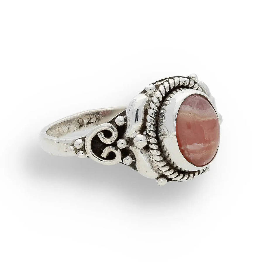 Rhodochrosite Sterling Silver Ring  A Symbol of Love & Healing