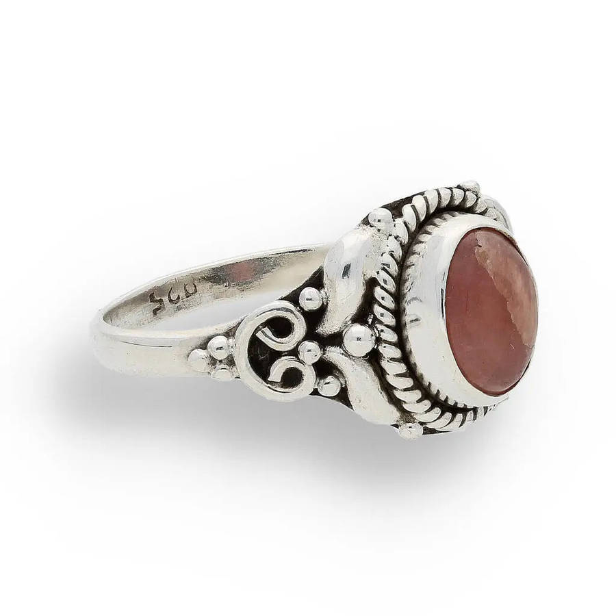 Rhodochrosite Sterling Silver Ring  A Symbol of Love & Healing